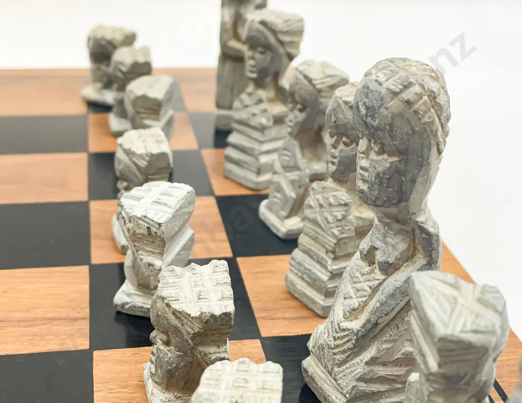Carved Hardstone Chess Set Image 1++