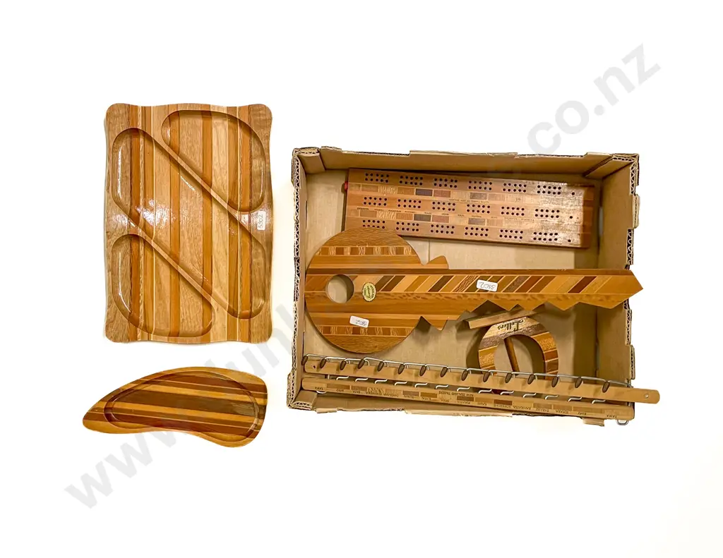Qty of Assorted Inlaid Woodware Image 1++