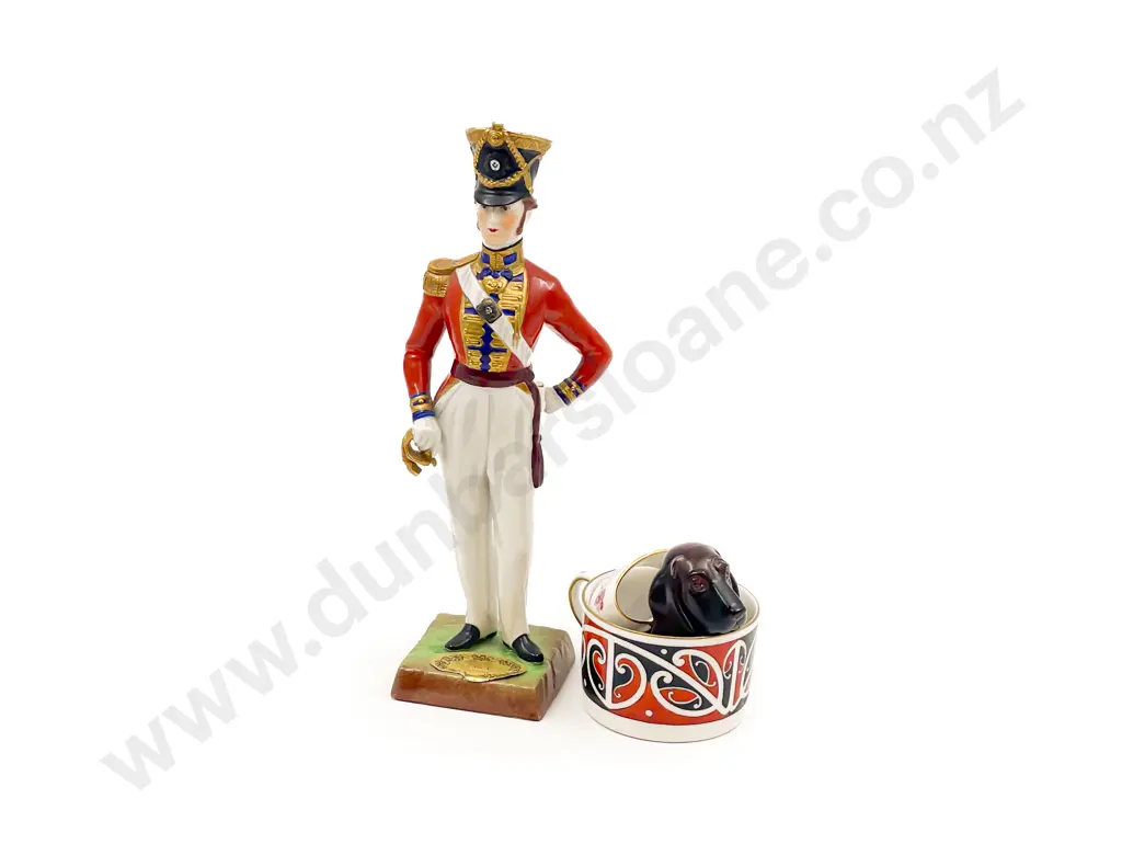 Dresden Figure of Soldier together with RD Cup and Two Others Image 1++
