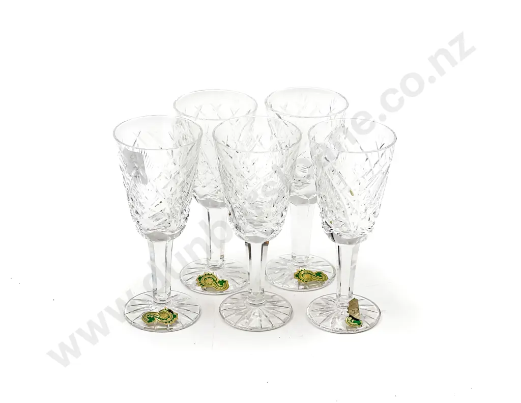 Five Waterford Crystal Sherry Glasses with Original Box Image 1++