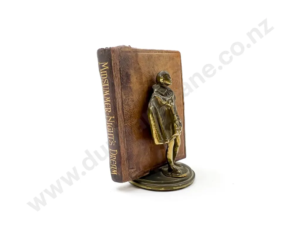 Small Brass Book Stand of Shakespeare together with Miniature Shakespeare Volume Image 1++
