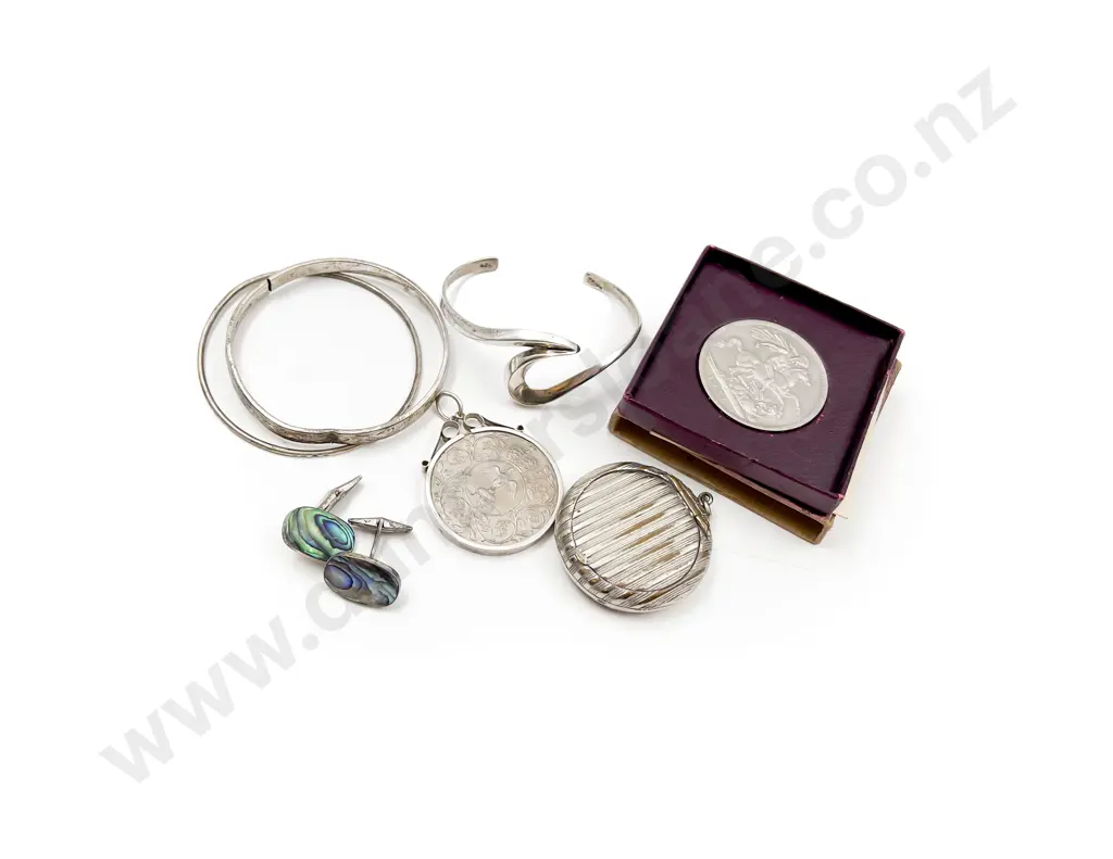 Assortment Sterling Silver Jewellery with Commemorative Coins etc Image 1++