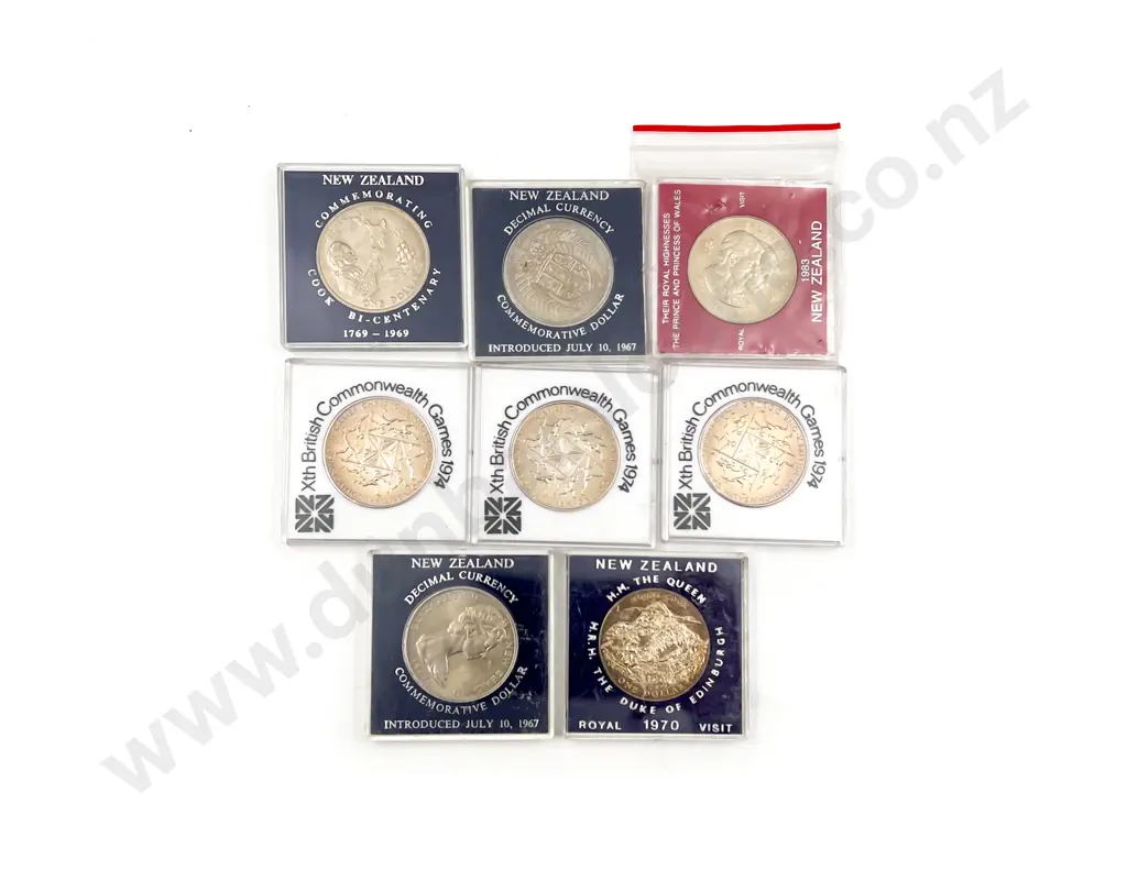 NZ 8 Comm. Dollar Coins Image 1++
