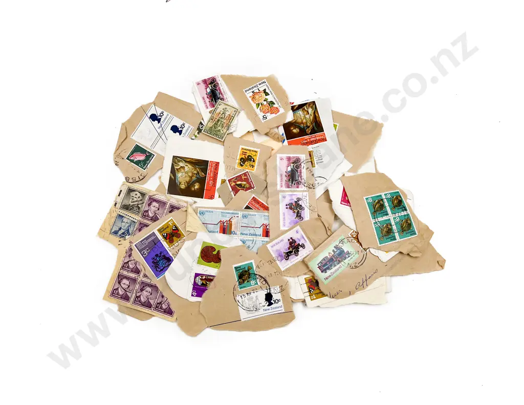 Qty of Mainly NZ Unsorted Stamps Image 1++