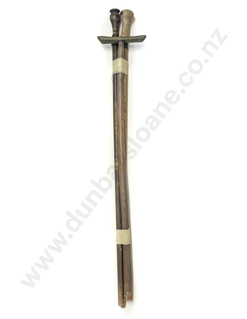Three Assorted Vintage Wooden Walking Sticks Image 1++
