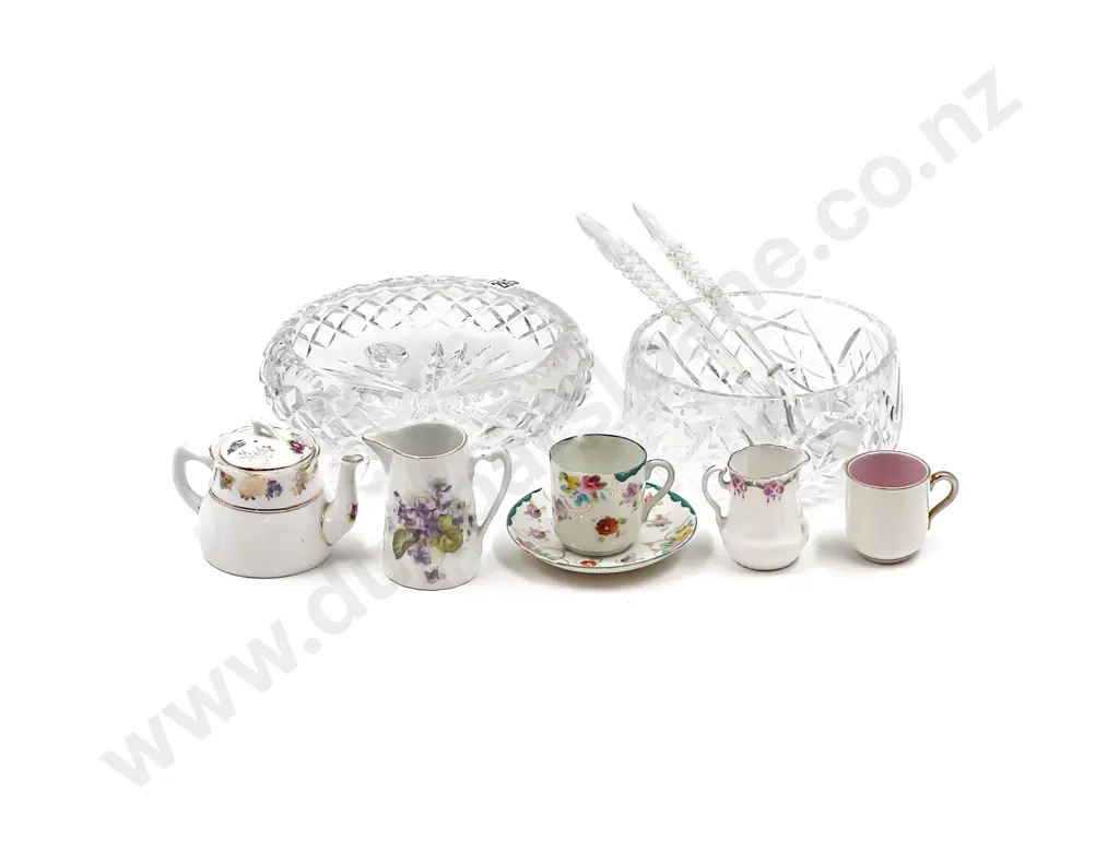 Quantity of Assorted Crystal with Small Assortment Fancy China & Glass Salad Servers Image 1++