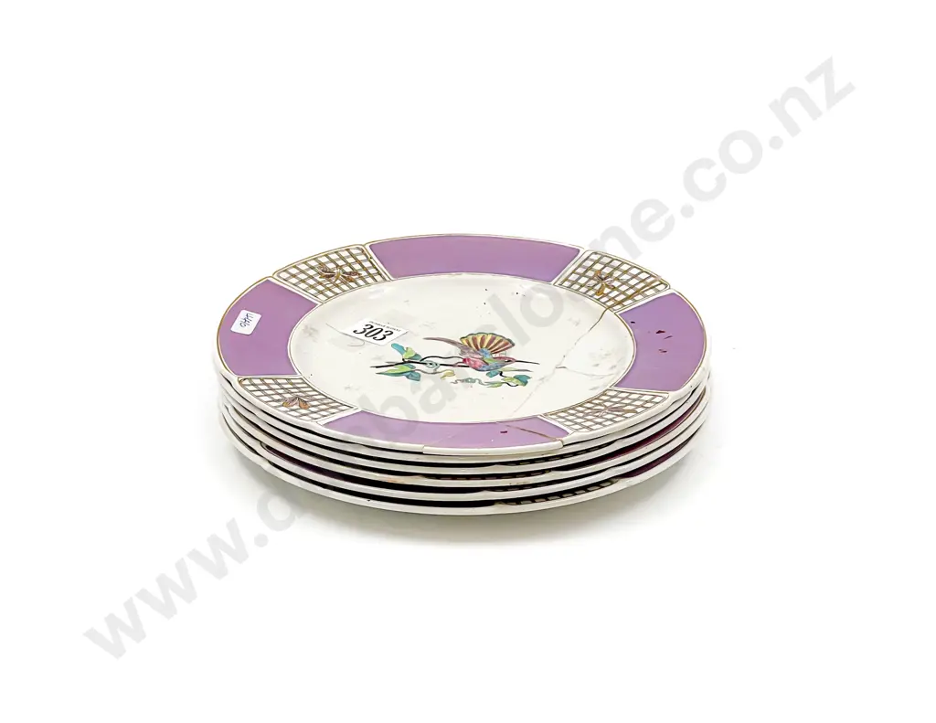 Six Wedgwood Bird Themed Hand Painted Plates Image 1++