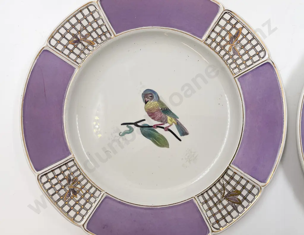 Six Wedgwood Bird Themed Hand Painted Plates Image 1++