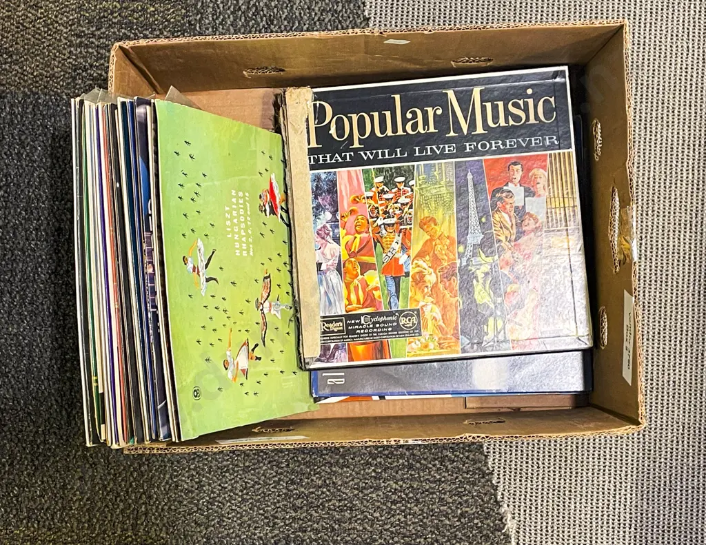 Box Assorted Vintage Records Image 1++