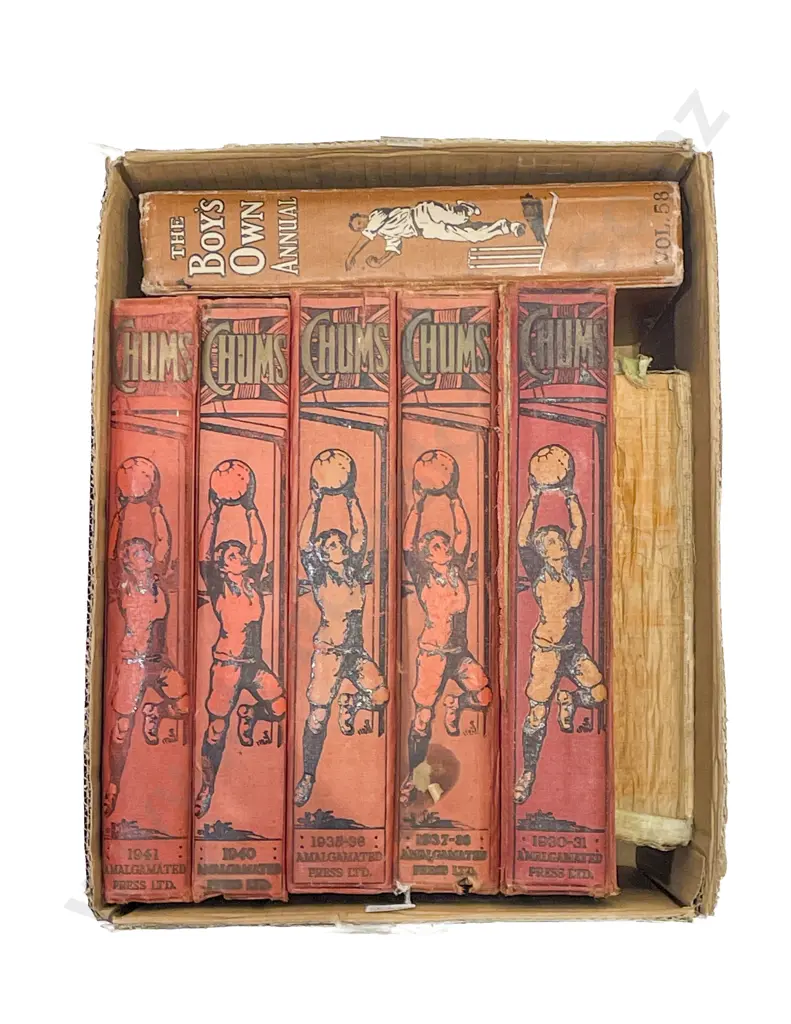 Box Assorted Vintage Annuals Including Chums Image 1++