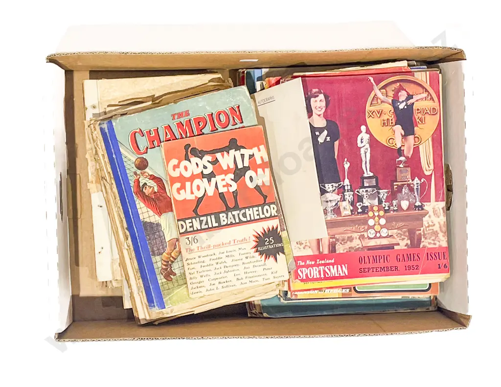 Box of Assorted Vintage Sport Related Magazines etc Image 1++