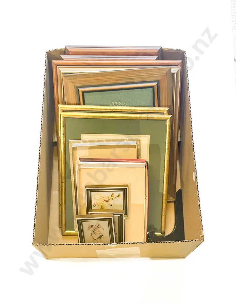 Box of Assorted Framed Works etc Image 1++