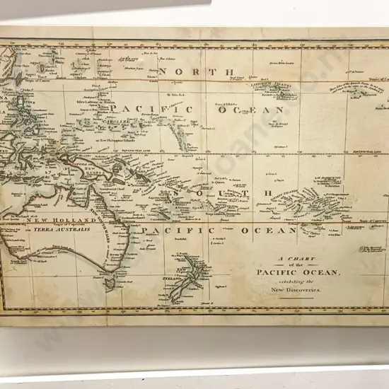 A Chart of the Pacific Ocean - print on canvas