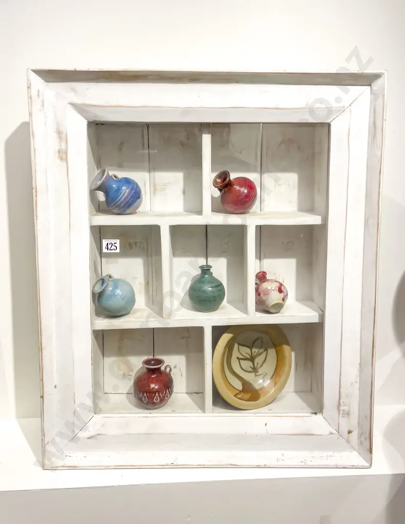 Framed Display of Assorted Pottery Image 1++