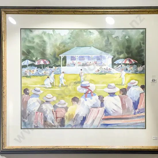 J Campbell - Summer Cricket - Watercolour
