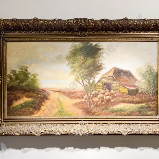 Ornate Gilt Framed Oil, European Landscape