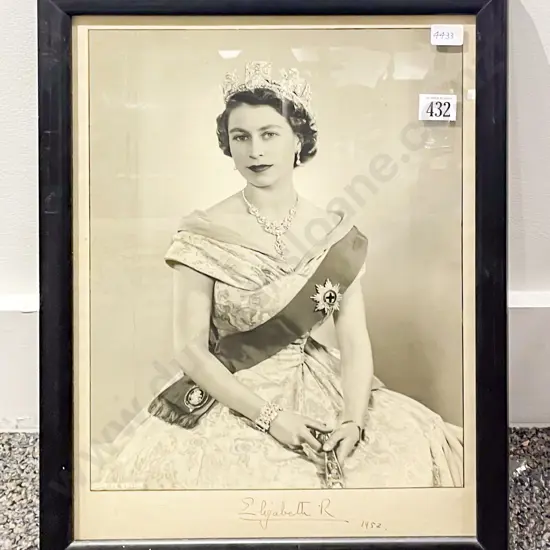 Photographic Print of HRH Queen Elizabeth II signed & dated 1952