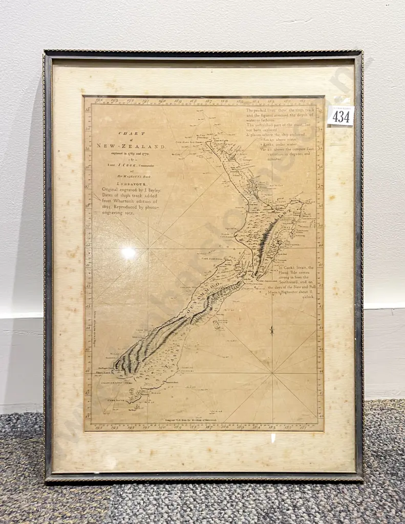 Vintage Chart of New Zealand Image 1++