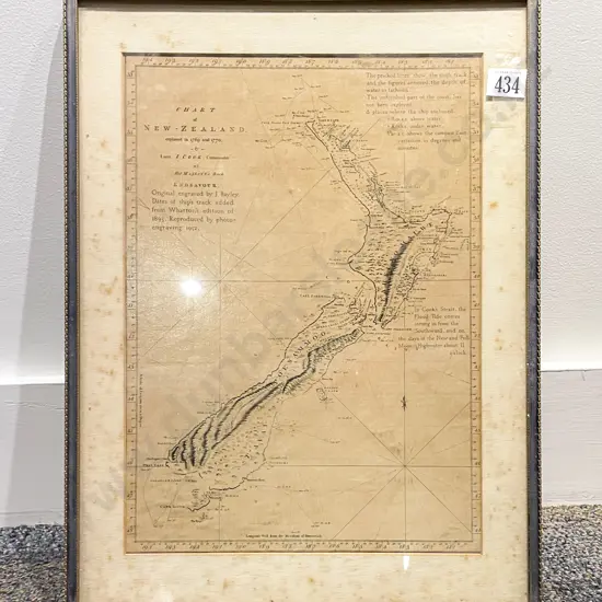 Vintage Chart of New Zealand