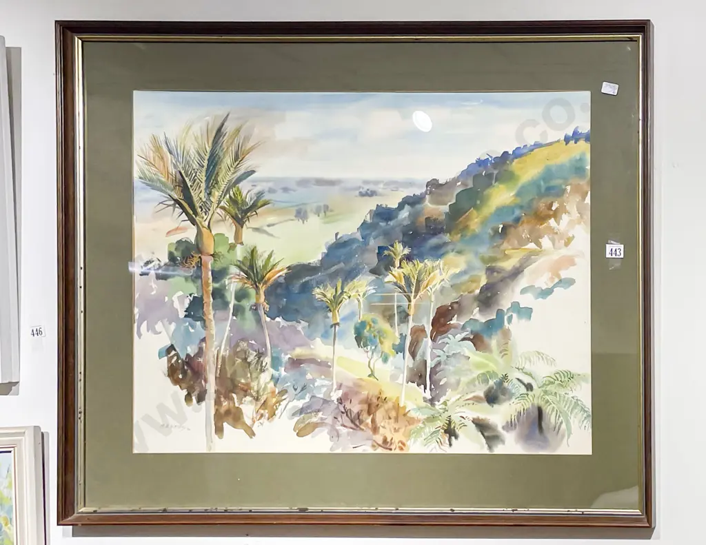 Margaret Waters - Nikau Valley - Watercolour Image 1++