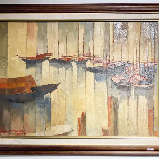 Robert Chilvers - Harbour Theme - Oil on Board