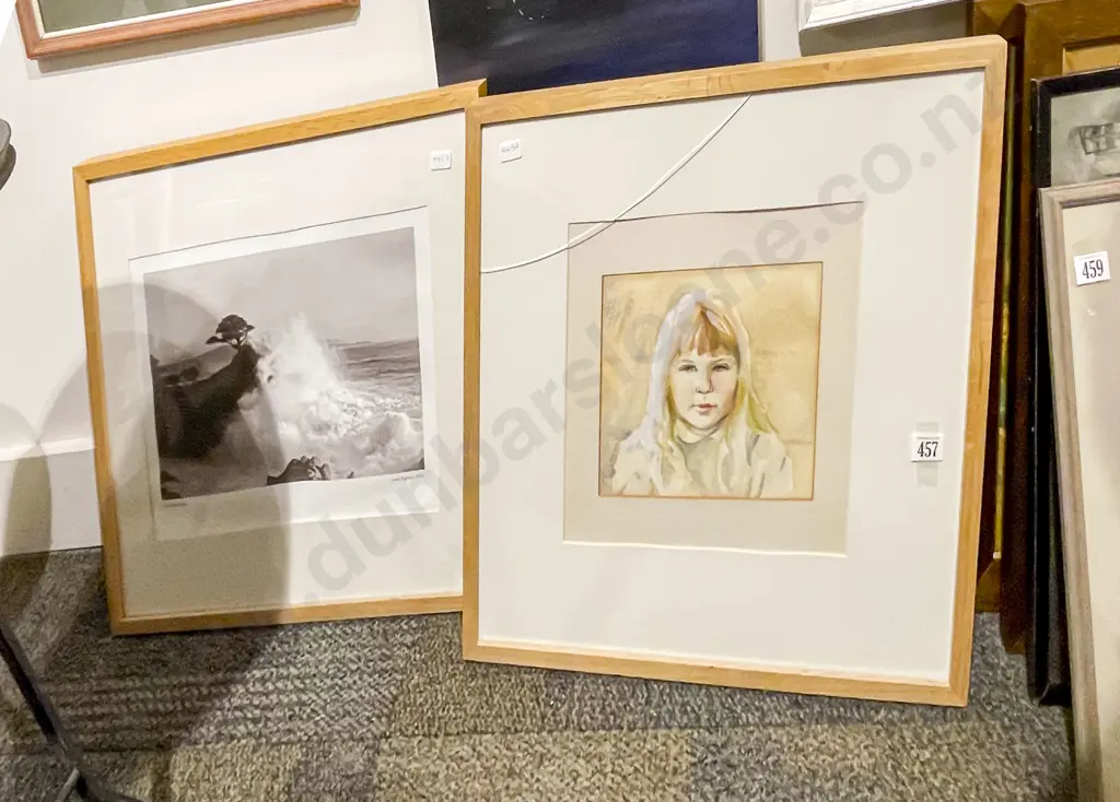 Watercolour Portrait signed RMCD together with print Image 1++