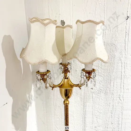Brass Three Light Standard Lamp