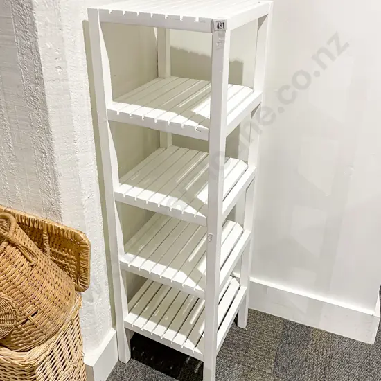 Modern White Painted Shelf Unit