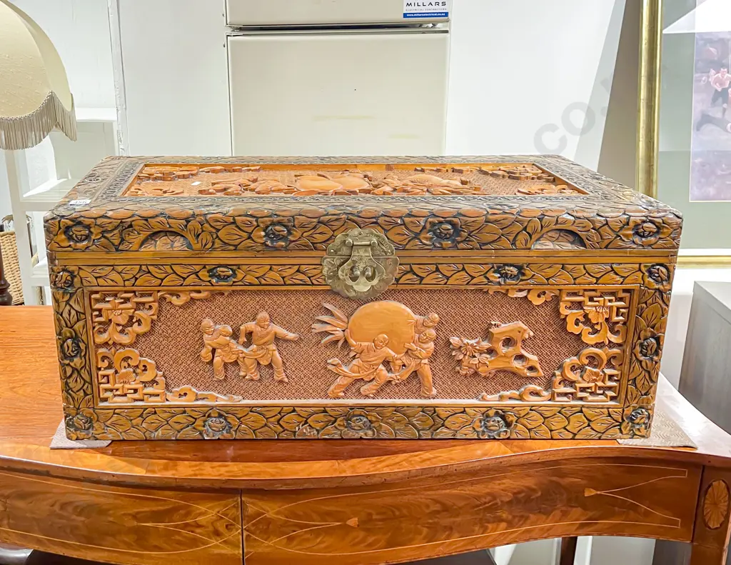 Carved Kamphor Chest Image 1++