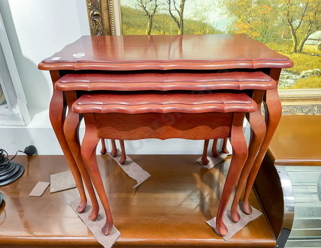 Mahogany Nest of Three Tables Image 1++