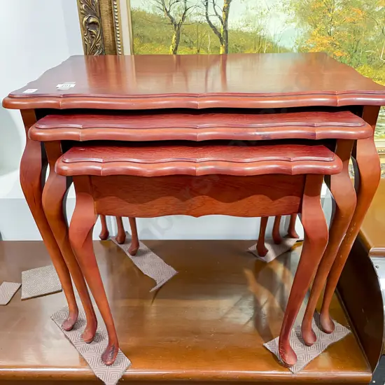 Mahogany Nest of Three Tables