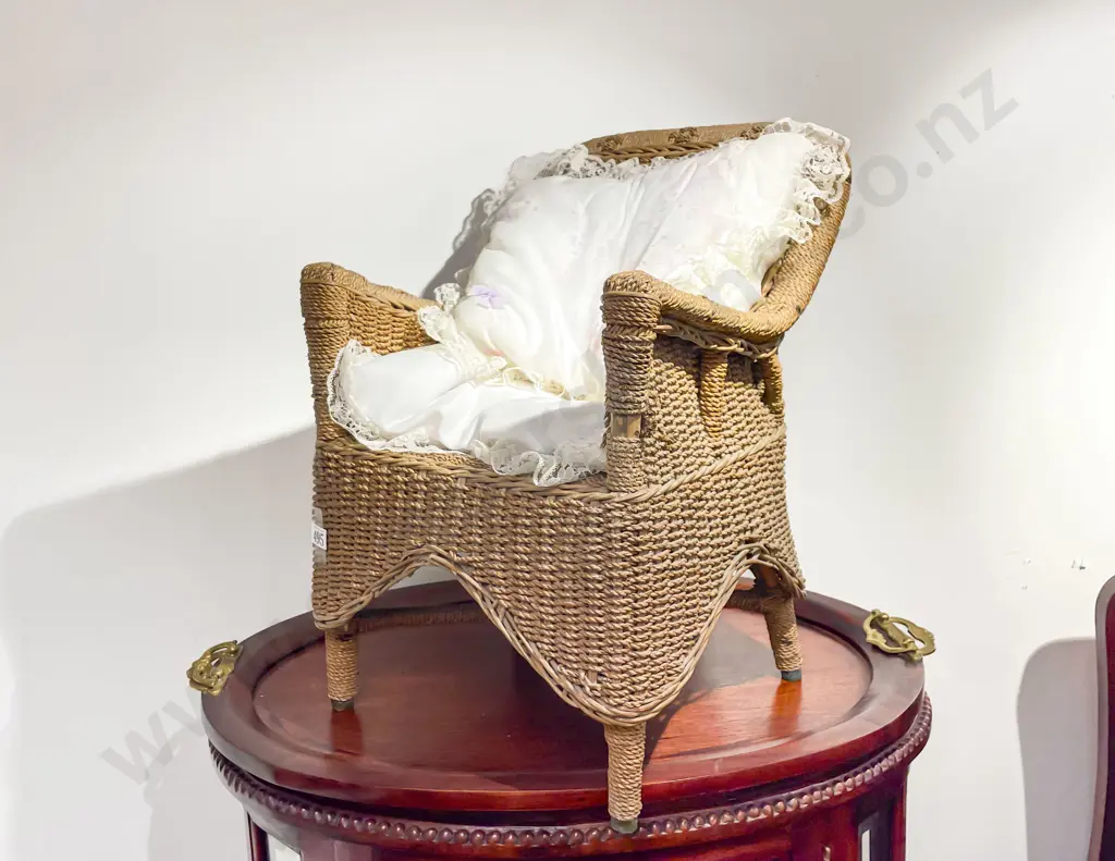 Rattan Childs Chair with Occasional Table Image 1++