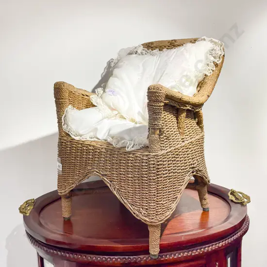 Rattan Childs Chair with Occasional Table