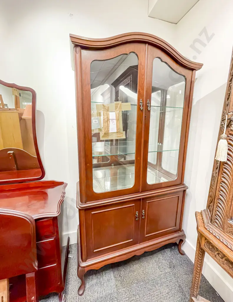 Mahogany China Cabinet with Two Door Covered Base Image 1++