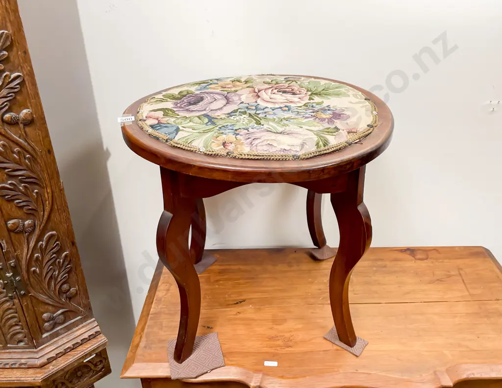 Tapestry Topped Stool Image 1++