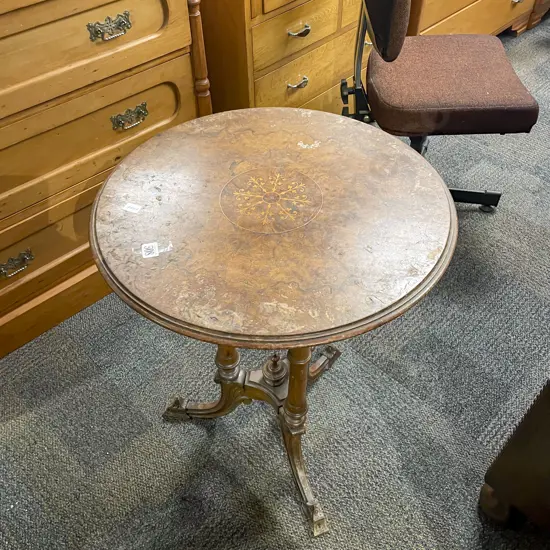 Inlaid Circular Side Table