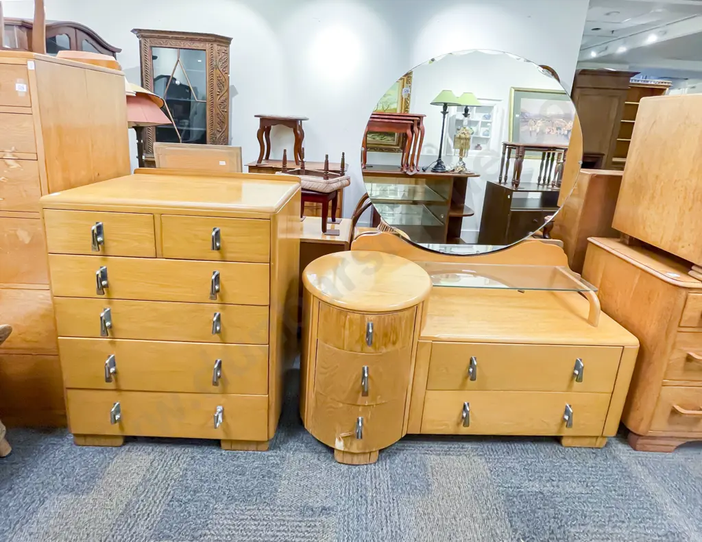 Two Piece Art Deco Bedroom Suite Image 1++