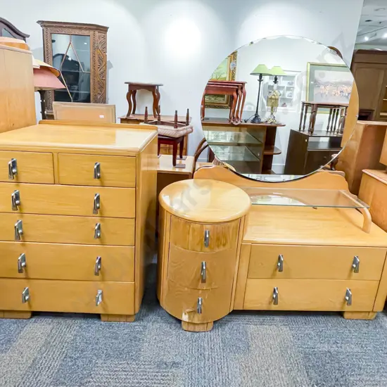 Two Piece Art Deco Bedroom Suite