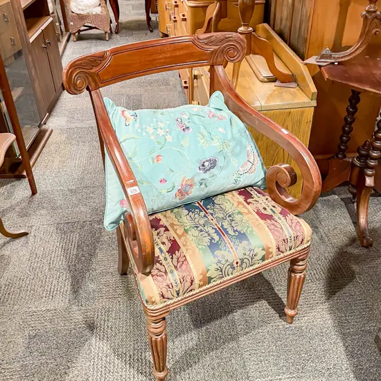 Mahogany Roll Arm Chair
