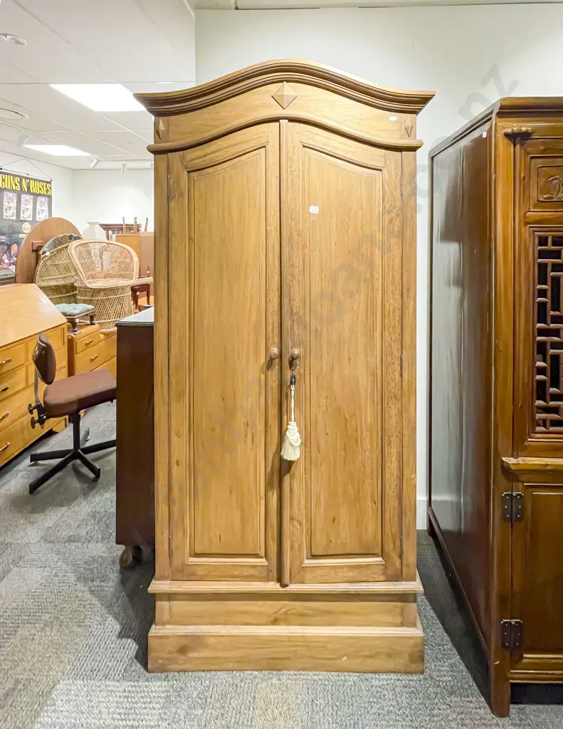Arched Top Hard Wood Two Door Wardrobe Image 1++