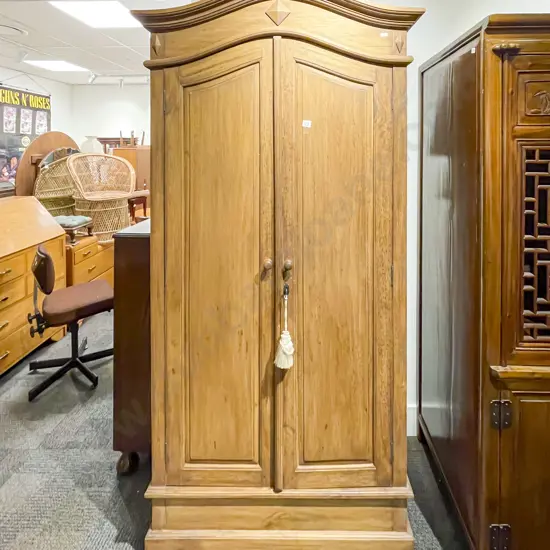 Arched Top Hard Wood Two Door Wardrobe
