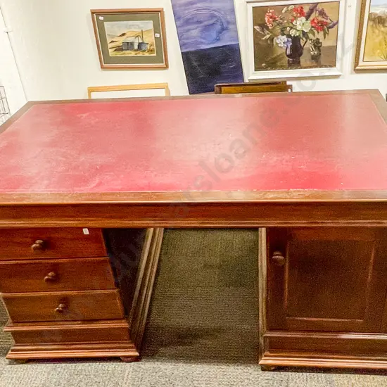 Leather Top Partners Desk