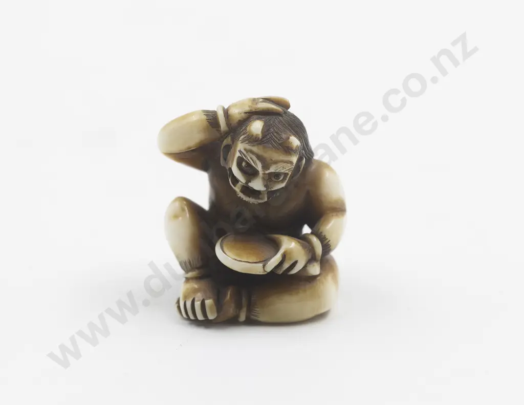 Japanese Ivory Netsuke Of an Oni Image 1++