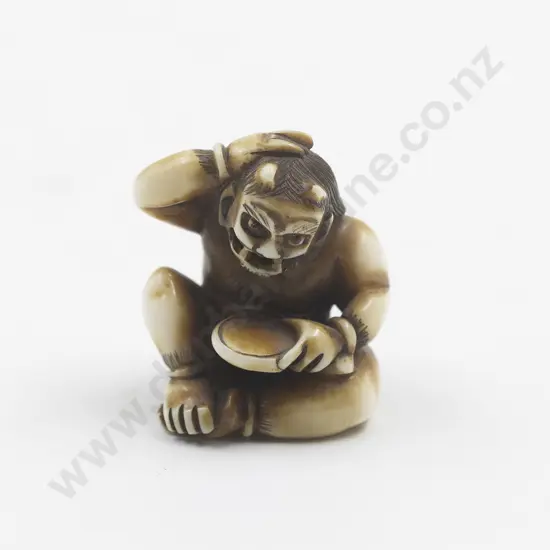 Japanese Ivory Netsuke Of an Oni