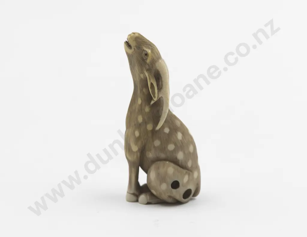 Japanese Ivory Netsuke Of A Goat Image 1++