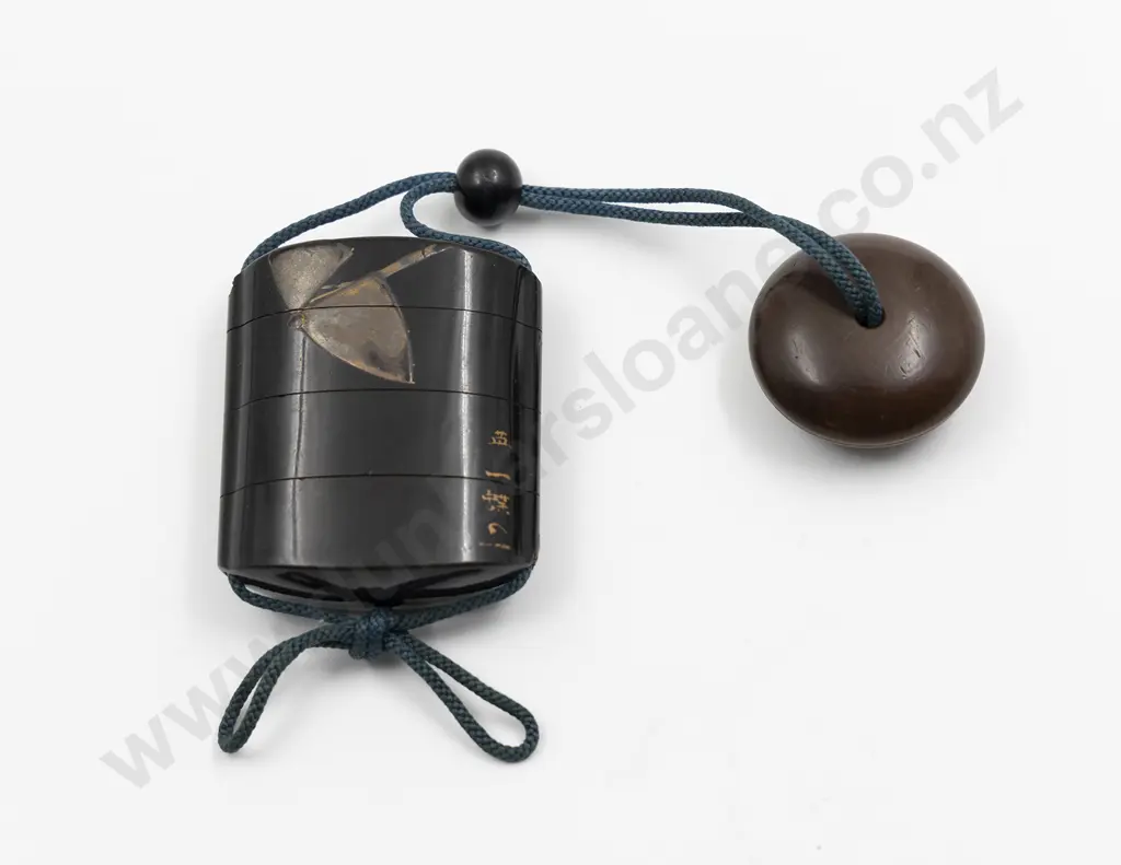 Japanese Black Lacquer Four Case Inro Image 1++