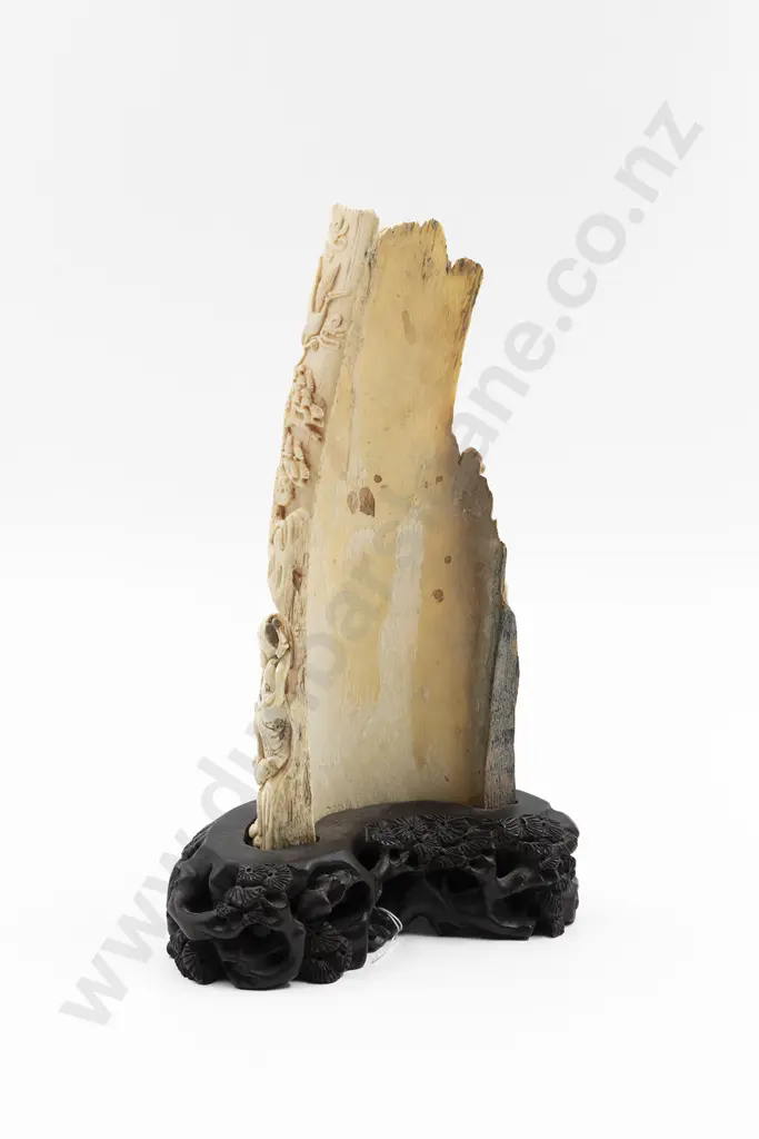 A Superb Chinese Carved Mammoth Tusk Image 1++