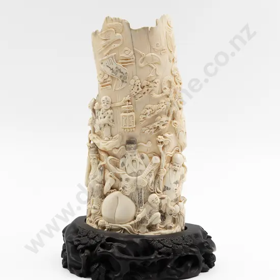 A Superb Chinese Carved Mammoth Tusk