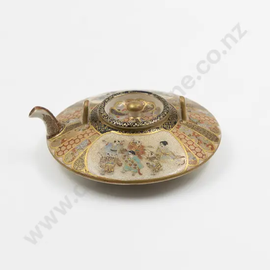 A Japanese Meiji Period Satsuma Teapot By Ryozan