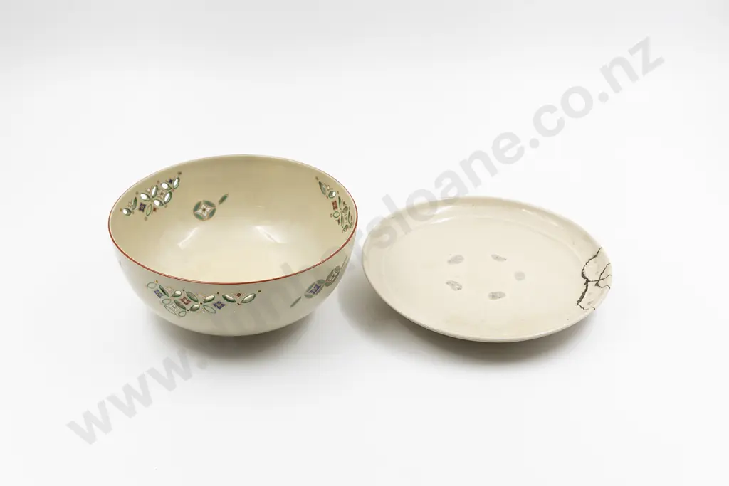 A Satsuma Bowl Together with a Satsuma Plate Image 1++
